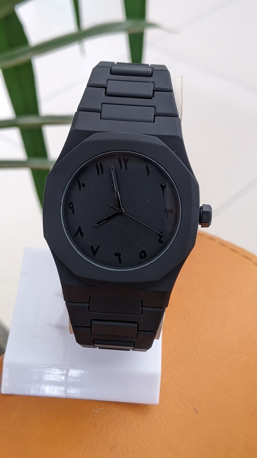 Aura Minimalist Matte Black Arabic Numerals Analog Watch