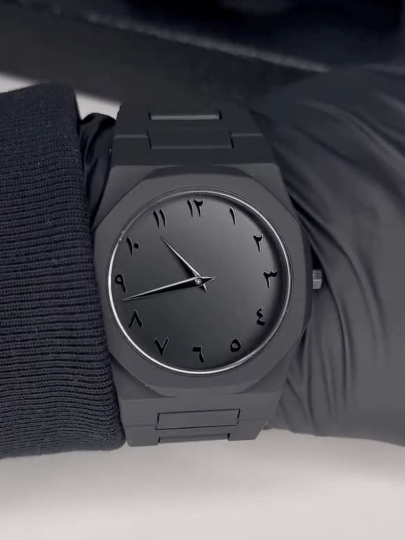 Aura Minimalist Matte Black Arabic Numerals Analog Watch